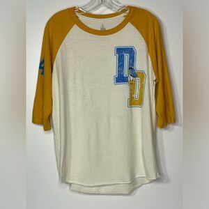 Disney Parks Donald Duck Raglan 3/4 Sleeve Varsity Shirt Unisex Medium